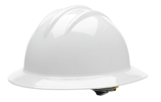 Bullard® White HDPE Full Brim Hard Hat With 6 Point Rachet Suspension