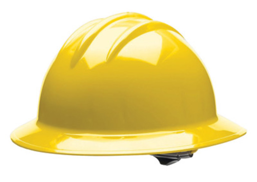 Bullard® Yellow HDPE Full Brim Hard Hat With 6 Point Rachet Suspension