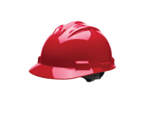 Bullard® Red HDPE Cap Style Hard Hat With 4 Point Rachet Suspension