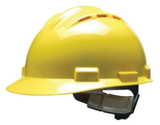 Bullard® Yellow HDPE Cap Style Hard Hat With 4 Point Pinlock Suspension