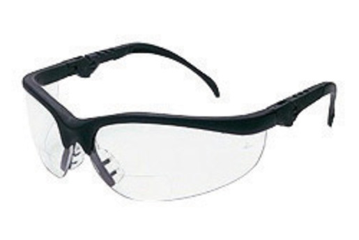 Crews® Klondike® Magnifier 1.0 Diopter Safety Glasses With Black Nylon Frame And Clear Polycarbonate Anti-Scratch Lens