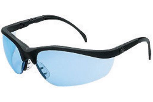 Crews® Klondike® Safety Glasses With Black Nylon Frame And Light Blue Polycarbonate Duramass® Anti-Scratch Lens