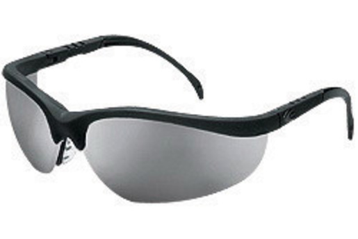 Crews® Klondike® Safety Glasses With Black Nylon Frame And Silver Mirror Polycarbonate Duramass® Anti-Scratch Lens