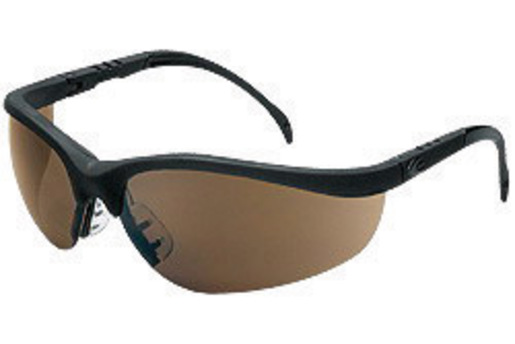 Crews® Klondike® Safety Glasses With Black Nylon Frame And Brown Polycarbonate Duramass® Anti-Scratch Lens