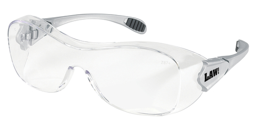 Crews® Law® Over-The-Glasses Dielectric Safety Glasses With Gray Polycarbonate Frame And Clear Polycarbonate Duramass® AF4® Anti-Fog Anti-Scratch Lens