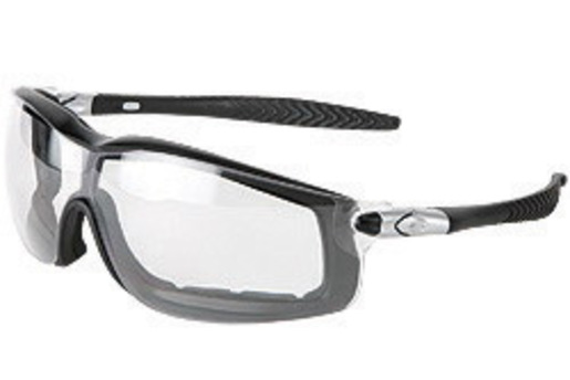 Crews® Rattler™ Safety Glasses With Black Nylon Frame, Clear Polycarbonate Duramass® Anti-Fog Anti-Scratch Lens And Adjustable Head Band