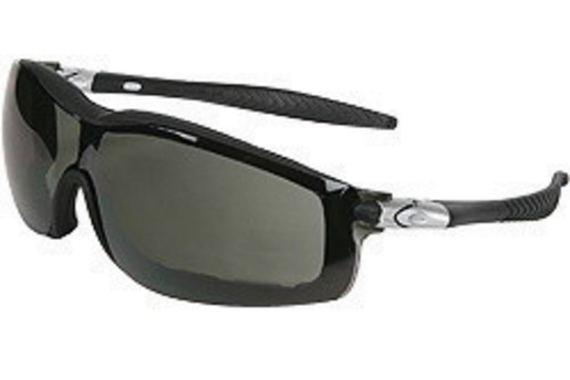Crews® Rattler™ Safety Glasses With Black Nylon Frame, Gray Polycarbonate Duramass® Anti-Fog Anti-Scratch Lens And Adjustable Head Band