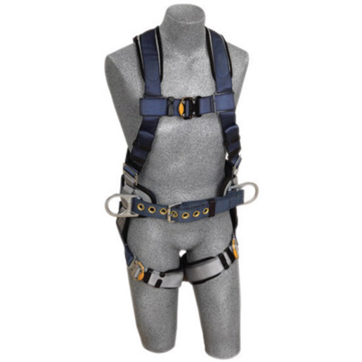 DBI/SALA® Medium ExoFit™ Construction/Full Body/Vest Style Harness With Back And Side D-Ring, Belt With Sewn-In Pad, Quick Connect Chest And Leg Strap Buckle And Built-In Comfort Padding
