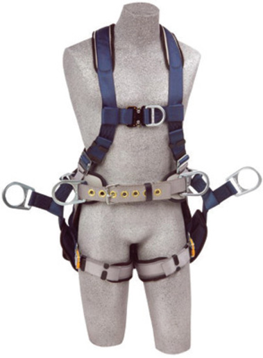 DBI/SALA® Medium ExoFit™ Full Body/Vest Style Harness With Back, Side And Front D-Ring, Belt With Pad, Seat Sling With Suspension D-Ring, Quick Connect Chest And Leg Strap Buckle And Built-In Comfort Padding