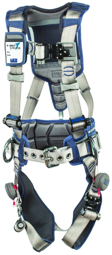 DBI-SALA® X-Large ExoFit STRATA™ Contruction Style Harness With Aluminum Back And Side D-rings, Tri-Lock Revolver™ Quick Connect Buckles, Waist Pad And Belt