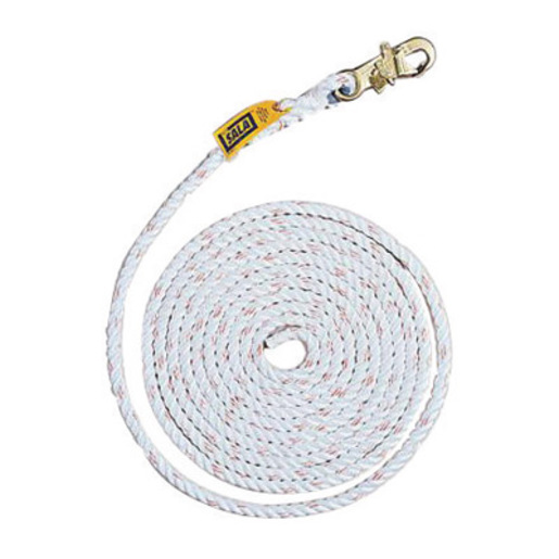 DBI/SALA® 30' Vertical 5/8" Polyester And Poypropylene Blend Rope Lifeline With Self-Locking Snap Hook At One End And Taped At Other End