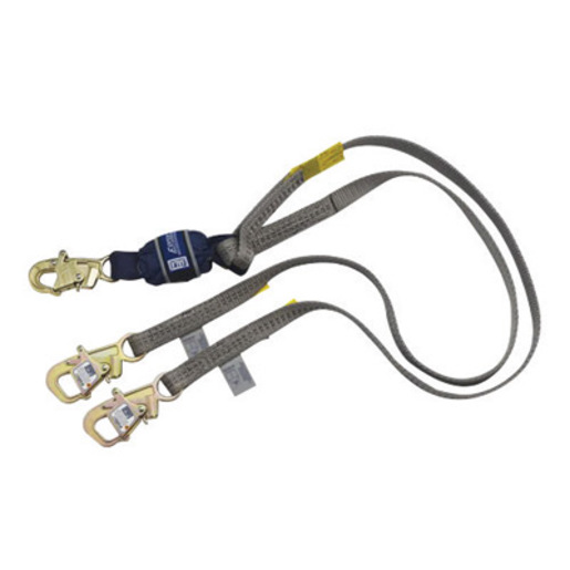 DBI/SALA® 6' WrapBax™2 Polyester Web Single Leg Tie-Back Shock-Absorbing Lanyard With Locking Snap Hook And Tie Back Hooks On Other End