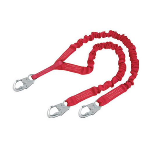 DBI/SALA® 6' PROTECTA® PRO™ Stretch 1 15/16" Polyester Tubular Web Twin-Leg 100% Tie-Off Shock-Absorbing Lanyard With Self-Locking Snap Hook At Each End