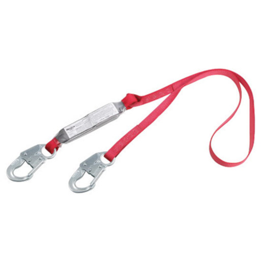 DBI/SALA® 6' PROTECTA® PRO™ Pack 1" Polyester Web Single-Leg Shock-Absorbing Fixed Lanyard With Self-Locking Snap Hook At Each End