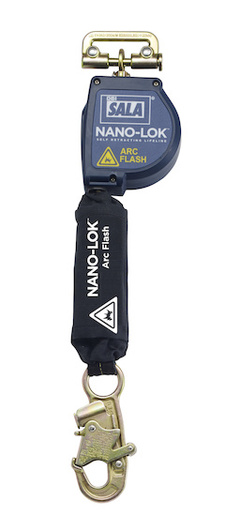 DBI/SALA® 8' Nano-Lok™ Arc Flash Quick Connect Self Retracting Lanyard With Kevlar® Fiber Webbing, Steel Snap Hook And Quick Connector For Harness Mounting
