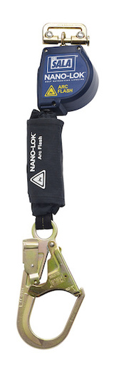 DBI/SALA® 8' Nano-Lok™ Arc Flash Quick Connect Single-Leg  Self Retracting Lanyard With Kevlar® Fiber Webbing And Steel Rebar Hook And Quick Connector For Harness Mounting