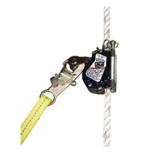 DBI/SALA® Lad-Saf™ Hands Free Mobile Stainless Steel And Thermoplastic Rope Grab With 3' EZ Stop II Shock Absorbing Lanyard (For Use With 5/8" Wire Rope Lifeline)
