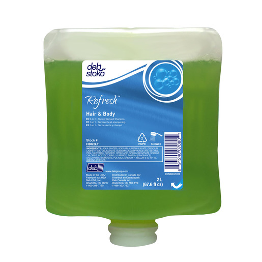 Deb Group 2 Liter Refill Green Refresh™ Pleasant Scented Hair And Body Shower Gel (4 Per Case)