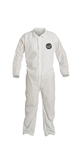 DuPont™ 4X White SafeSPEC™ 2.0 ProShield® Basic Disposable Chemical Protection Coveralls With Front Zipper Closure