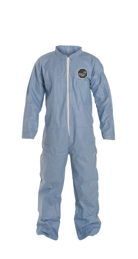 DuPont™ X-Large Blue Safespec™ 2.0 Tempro® Disposable Water And Flame Resistant Coveralls With Front Zipper Closure, Laydown Collar, Open Wrists, Open Ankles And Set Sleeves (25 Per Case)