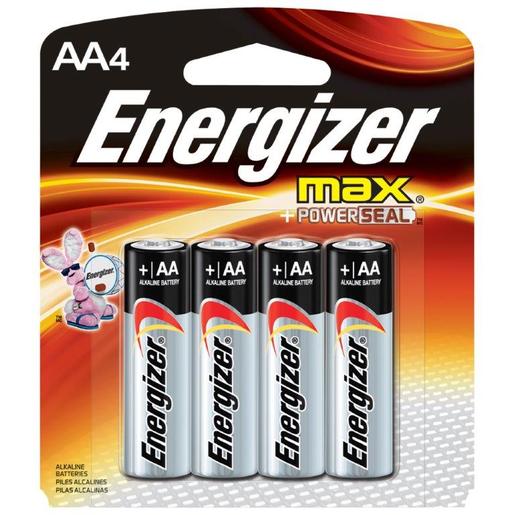 Energizer® Eveready® MAX® 1.5 Volt AA Alkaline Battery With Flat Contact Terminal (4 Per Card)