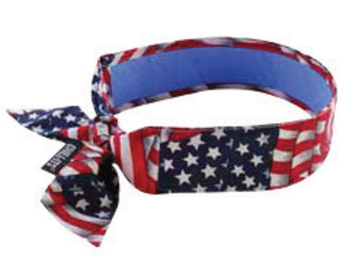 Ergodyne Stars And Stripes Chill-Its® 6700CT Advanced PVA Evaporative Cooling Bandana With Tie Closure And Towel