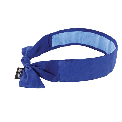 Ergodyne Solid Blue Chill-Its® 6700CT Advanced PVA Evaporative Cooling Bandana With Tie Closure And Towel