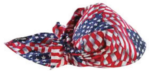 Ergodyne Stars And Stripes Chill-Its® 6710CT Advanced PVA Evaporative Cooling Triangle Hat With Tie Closure And Towel
