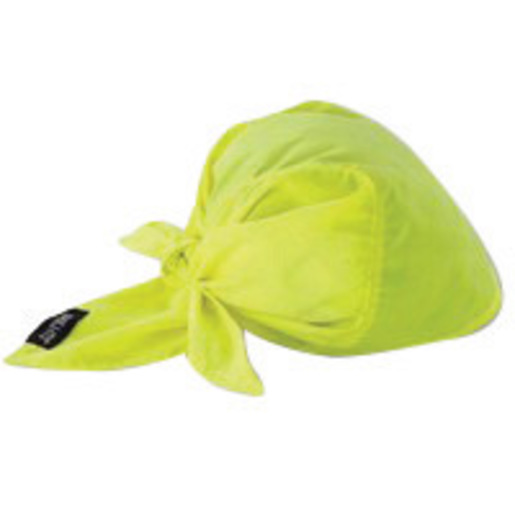 Ergodyne Hi-Viz Lime Chill-Its® 6710CT Advanced PVA Evaporative Cooling Triangle Hat With Tie Closure And Towel