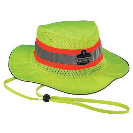 Ergodyne Small - Medium Hi-Viz Lime Chill-Its® 8935CT Advanced PVA Evaporative Ranger Hat With Reflective Stripes