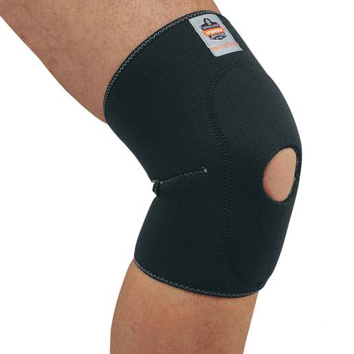 Ergodyne Small Black ProFlex® 615 Neoprene Ambidextrous Single Layer Knee Sleeve With Anterior Pad And Open Patella