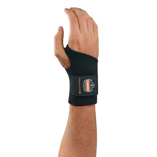 Ergodyne Small Black ProFlex® 670 Neoprene Ambidextrous Single Strap Wrist Support With Reversible Hook And Loop Closure And 2" Woven Elastic Straps