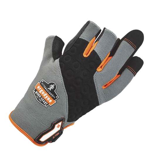 Ergodyne Small Hi-Viz ProFlex® Neoprene And Armortex® And Tena-Grip™ Three Open Finger Mechanics Gloves With Hook And Loop Cuff