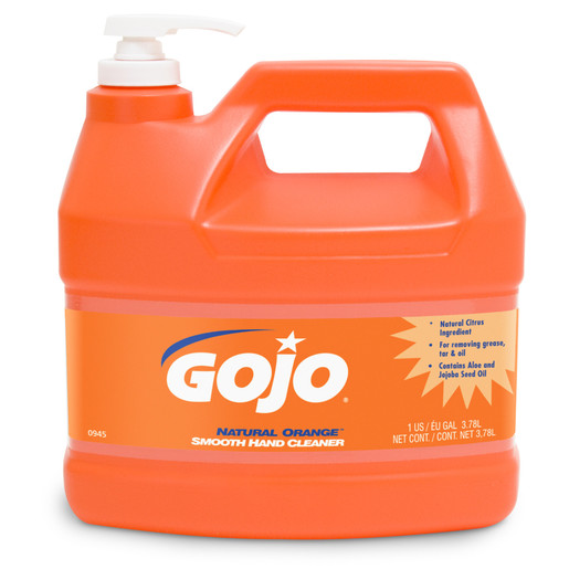 GOJO® 1 Gallon Bottle White to Gray Natural* Orange™ Citrus Scented Smooth Hand Cleaner With Pump Dispenser