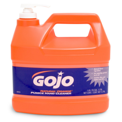 GOJO® 1 Gallon Bottle Gray Natural* Orange™ Citrus Scented Pumice Hand Cleaner With Pumice Pump Dispenser