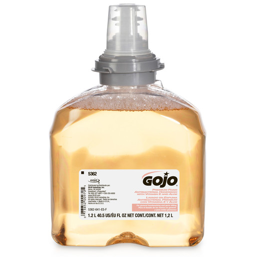 GOJO® 1200 ml Refill Clear Peach to Amber And Brown TFX™ Fruity Scented Premium Foam Antibacterial Hand Wash