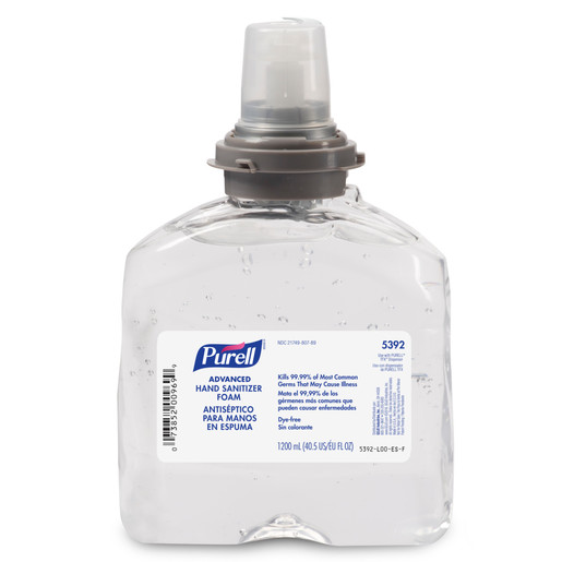GOJO® 1200 ml Refill Clear Purell® TFX™ Citrus Scented Advanced Instant Hand Sanitizer