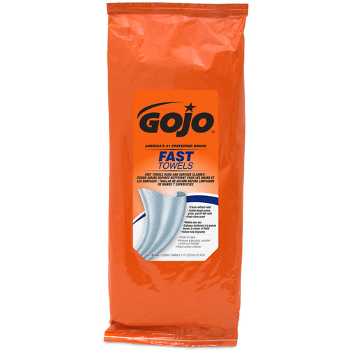 GOJO® Toolbox Pack White Fast Wipes® Pleasant Orange Scented Multi-Purpose Towels (60 Count Per Pack)