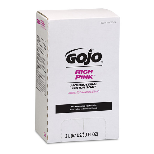 GOJO® 2000 ml Refill Pink RICH PINK™ PRO™ TDX™ Floral-Balsam Scented Antibacterial Lotion Soap