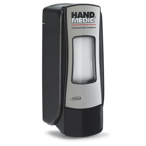 GOJO® Brushed Chrome And Black Hand Medic® ADX-7™ Skin Conditioner Dispenser