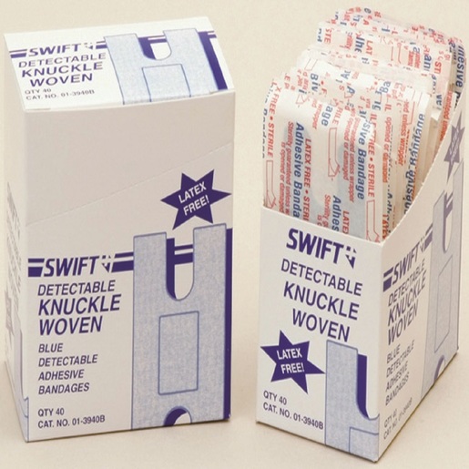 Swift First Aid Blue Woven Knuckle Adhesive Bandage (40 Per Box)
