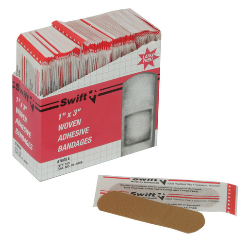Swift First Aid 1" X 3" Regular Woven Strip Adhesive Bandage (100 Per Box)