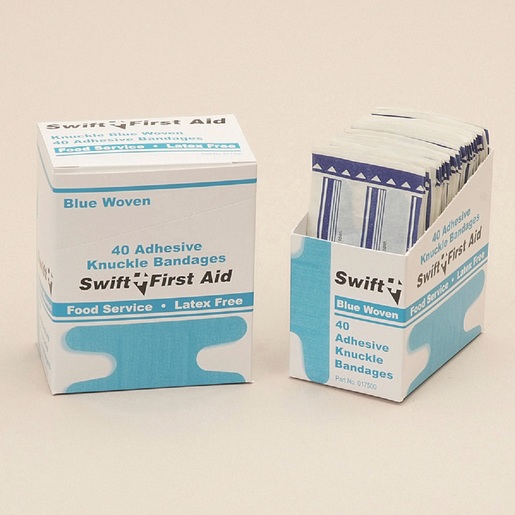 Swift First Aid High Visibility Blue Woven Knuckle Adhesive Bandage (40 Per Box)