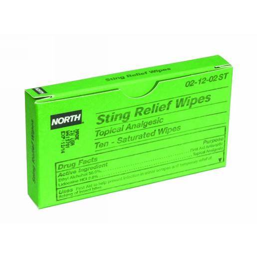 North® By Honeywell Foil Pack Safetec® Sting Relief Mini-Wipes (10 Per Box)
