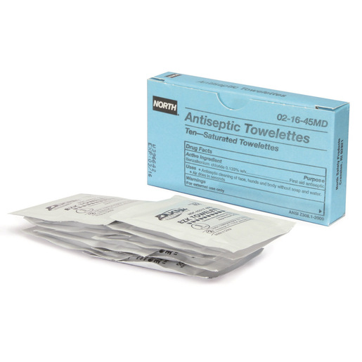 North® By Honeywell 1" X 2 1/2" Foil Pack Antiseptic Wipes (10 Pouches Per Box)