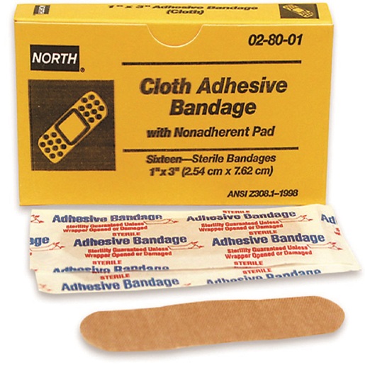 North® By Honeywell 1" X 3" Latex-Free Woven Strip Adhesive Bandage (16 Per Box)