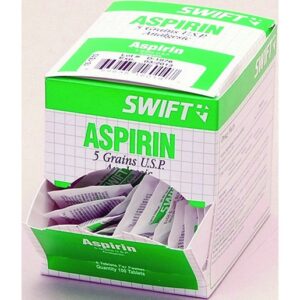 North By Honeywell® Swift First Aid 5 Grain Aspirin Pain Reliever Tablet (2 Per Pack, 50 Packs Per Box)