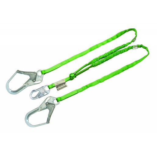 Miller® by Honeywell 231TWRS-Z7/6FTGN 6' Manyard® HP™ Polyester Web Twin-Leg Shock-Absorbing Lanyard With (1) Locking Snap Hook And (2) 2 1/2" Locking Rebar Hooks 1 Miller® by Honeywell 231TWRS-Z7/6FTGN 6' Manyard® HP™ Polyester Web Twin-Leg Shock-Absorbing Lanyard With (1) Locking Snap Hook And (2) 2 1/2" Locking Rebar Hooks