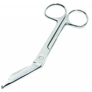 North® by Honeywell 5 1/2" Silver Steel Blade Disposable Angled Lister Bandage Scissors