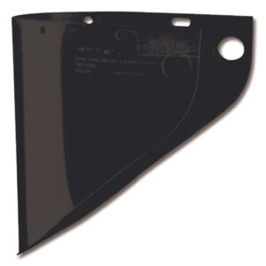 Fibre-Metal® by Honeywell High Performance® Model 4199 9 3/4" X 19" X .06" Green Shade 5 Injection Molded Propionate Extended View Faceshield For Use With Models F400 And F500 Mounting Crown